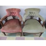 A pair of Edwardian tub chairs