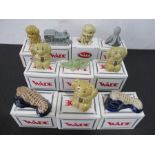 A collection of Wade figures including Honey Bunch Bear, Water Life collection etc.