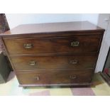 A mahogany chest of three drawers