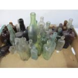 A collection of various bottles