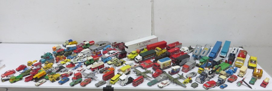 A collection of various diecast vehicles including Corgi, Tonka etc