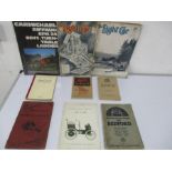 A small collection of car instruction book, handbook, National Service Fire Drill book etc.