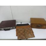 A leather case along with briefcase etc
