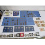 A collection of various coins, Swedish mint, 1984 uncirculated UK coins, commemorative Crowns etc.