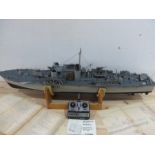 A large scale, radio controlled scratch built model of a motor torpedo boat (MTB 794) with
