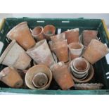 A good collection of Victorian and other terracotta flower pots, some A/F