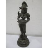 A bronze figure of Deepalakshmi, Hindu goddess of fertility, 30cm