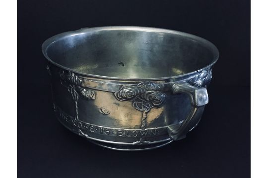 A Tudric Liberty pewter twin handled rose bowl with Tennyson quote from Come into The Garden, - Image 4 of 9