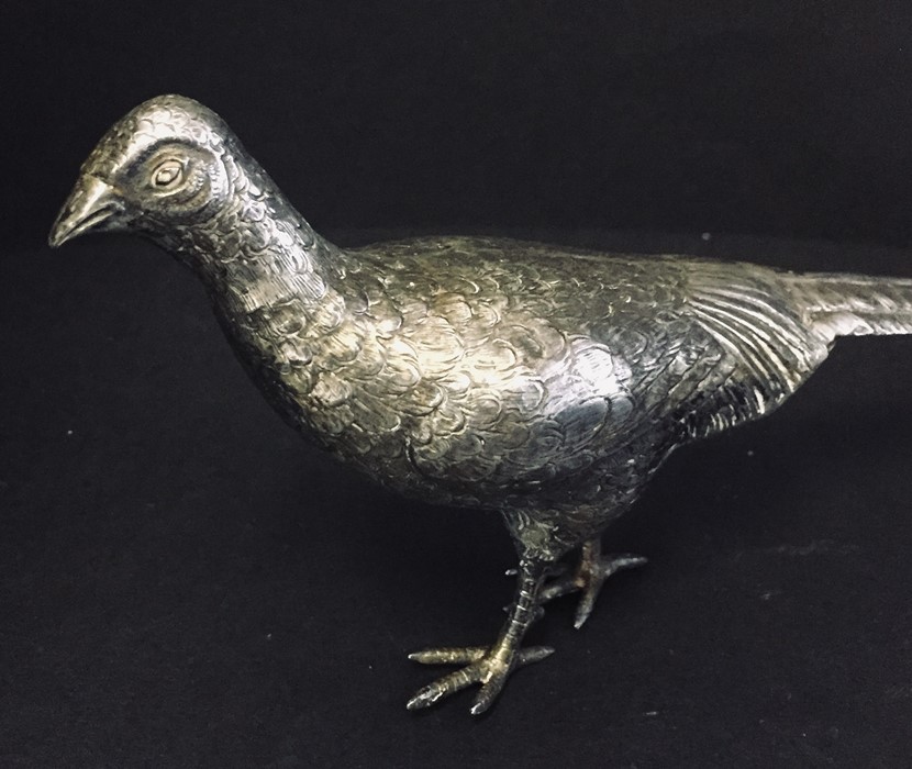 A 925 silver model of a pheasant approx 21 cm in length. - Image 3 of 3