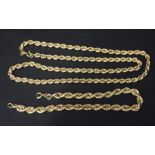 A 9ct gold chain necklace along with a matching bracelet A/F. Total weight 7.5g