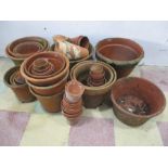 A good collection of terracotta flower pots of varying sizes- some A/F