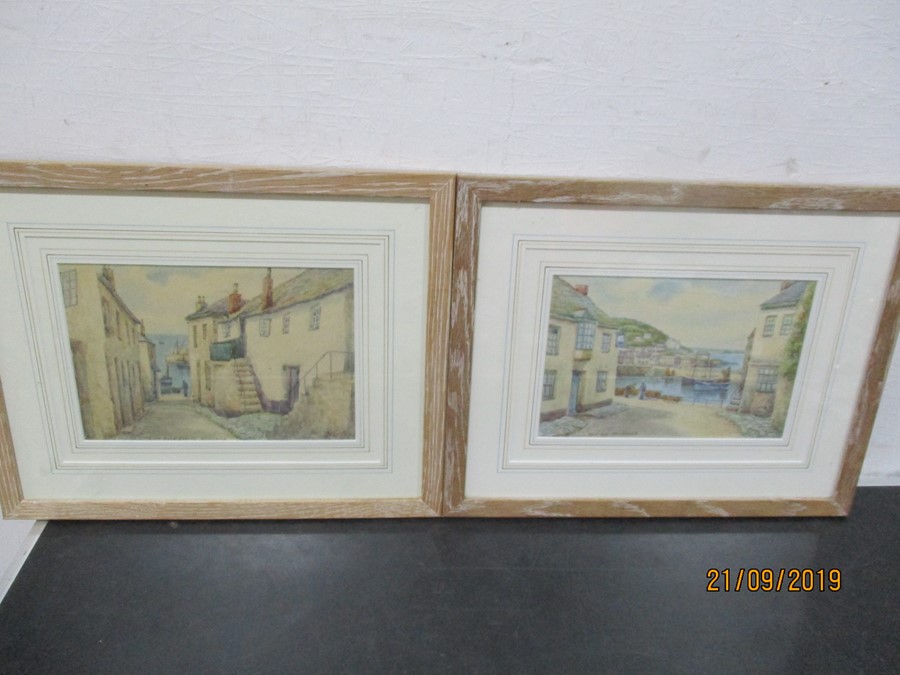 A pair of TH Victor watercolours of Mousehole