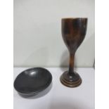 Two pieces of treen including chalice