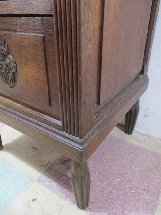 A French pot/ bedside cupboard with marble top - Image 5 of 6