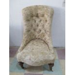 A Victorian button back nursing chair