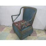 A vintage wicker commode