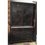 A mahogany Georgian secretaire bookcase