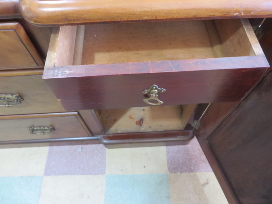 A Victorian sideboard/dresser base with two cupboard and three drawers - two keys in office - Image 9 of 12