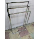 An Art Deco style chrome towel rail