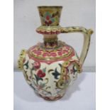 A Zsolnay "puzzle" jug, slight chipping (3) to base, lip and roundel (see pictures)