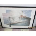 A large Ltd edition Richard Davies print "Albert Bridge"