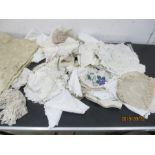 A small quantity of vintage linen etc.