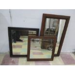 Three wood framed mirrors