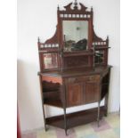 An Edwardian mirror backed sideboard/display cabinet