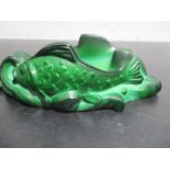 A Czechoslovakian Curt Sclevogt malachite fish dish/bowl, circa 1930, length approx 22cm