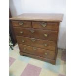 A small Georgian oak chest of drawers
