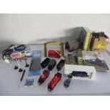 A quantity of railway items including Hornby Locomotive, carriages, buildings etc