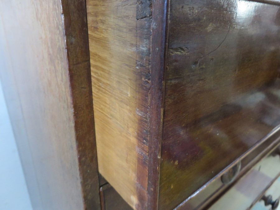 A Victorian chest of five drawers, back foot loose but present - Image 8 of 9