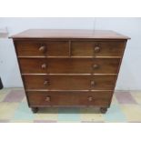 A mahogany chest of five drawers