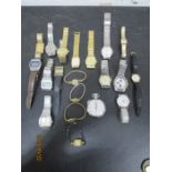 A collection of vintage watches including Seiko, Sekonda, Accurist etc.along with a Waltham stop