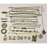 A collection of 925 silver chains, bracelets etc.