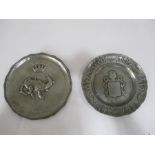 Two pewter plates decorated with Armorials