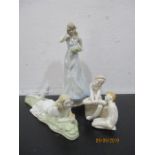 Three Royal Doulton Reflections figures, Windflower, Idle Hours and Ballet Class