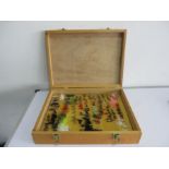 A box of fishing flies