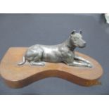 A spelter figure of a Great Dane on plinth