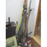 A collection of various tools, clamps etc