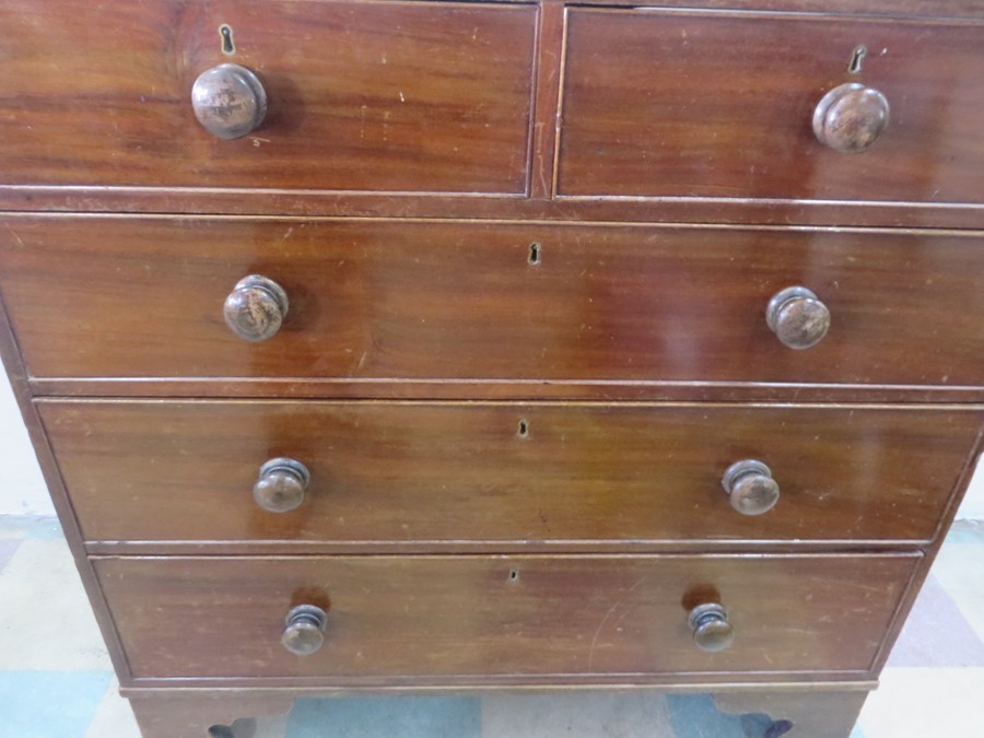 A Victorian chest of five drawers, back foot loose but present - Image 7 of 9