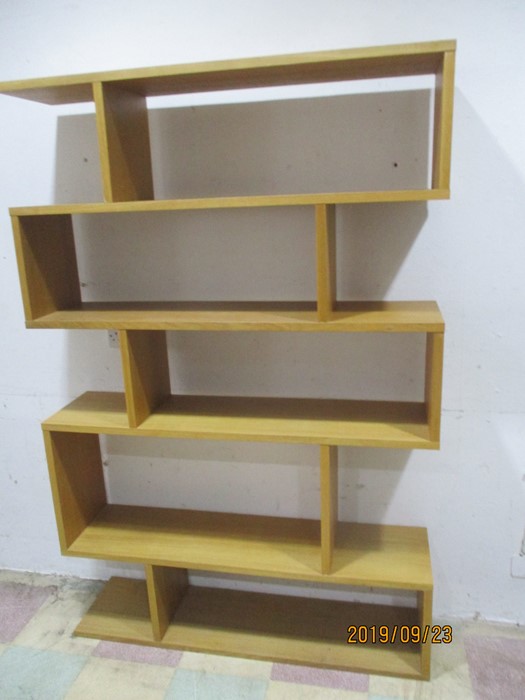 A modern oak set of shelves