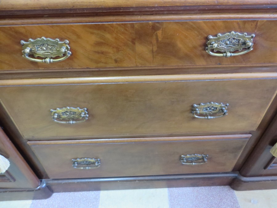 A Victorian sideboard/dresser base with two cupboard and three drawers - two keys in office - Image 3 of 12