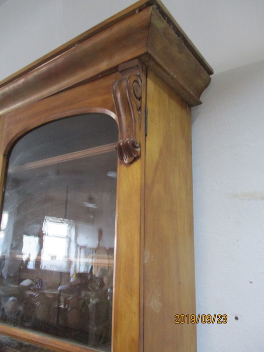 A tall Victorian display cabinet with cupboard under - Image 2 of 11