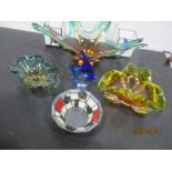 A Murano glass "Splash" bowl, two others etc.
