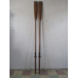 A large pair of vintage wooden oars - 260cm