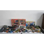 A large collection of various model railway items, locomotives, carriages, boxed sets, buildings,