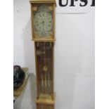 A homemade long case clock with battery movement
