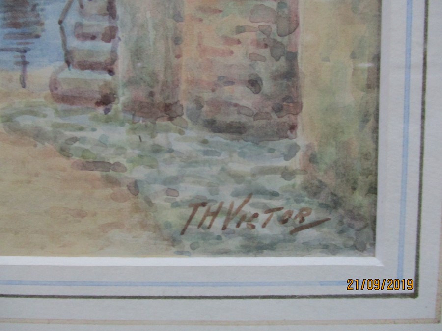 A pair of TH Victor watercolours of Mousehole - Image 8 of 8