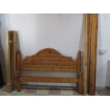 A pine double bed